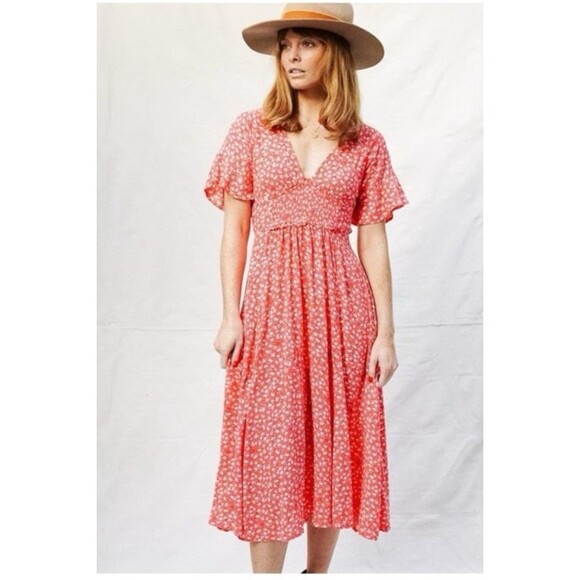 Free People Dresses & Skirts - Free People Rare Feeling Printed Maxi Dress size Large Floral Boho Prairie